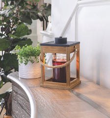 Wood & Rope Candle Warmer Lantern